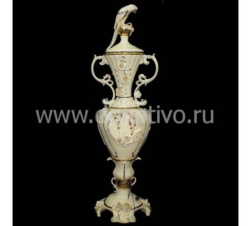 Ваза напольная с декоративной подсветкой "Попугай и виноград" Ceramiche Ferraro F 501