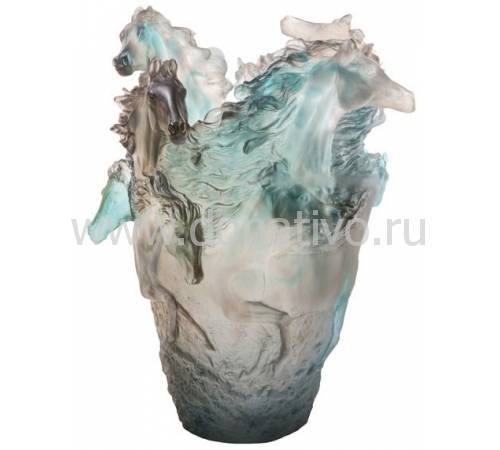 Ваза для цветов "Лошади" серо-голубая Horses (h=38) Daum 05358-1