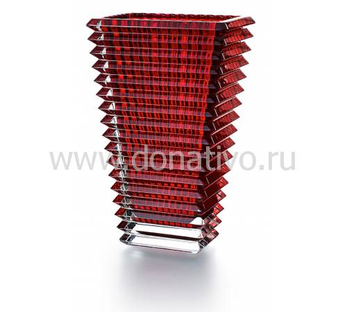 Ваза для цветов прямоугольная красная "Eye" H=30 Baccarat 2802302