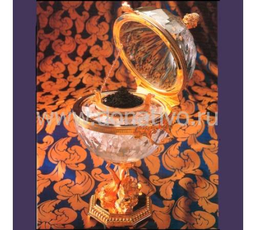 Икорница "Czar Alexander" Faberge 20-PL53-Dauphin-CP Clear-Gold