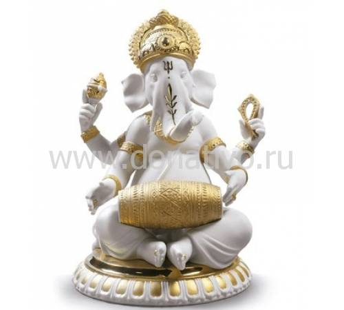 Статуэтка "Мридангам Ганеша (Золотой Ре-Деко)" Lladro 01009278