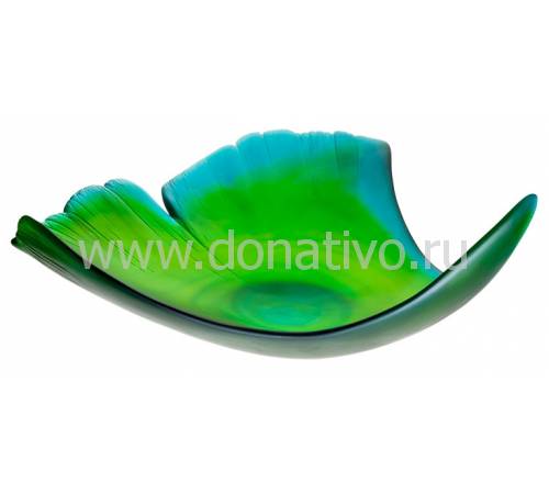 Ваза для фруктов плоская "Ginkgo" зеленая Daum 05578-1