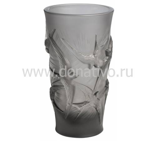 Ваза для цветов серая "Hirondelles" Lalique 10644900