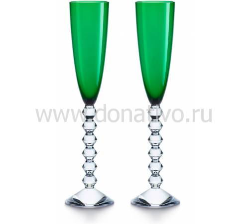 Набор из 2-х зелёных бокалов для шампанского "VEGA" Baccarat 2811805
