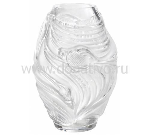 Ваза для цветов прозрачная "Poissons Combattants" Lalique 10684100
