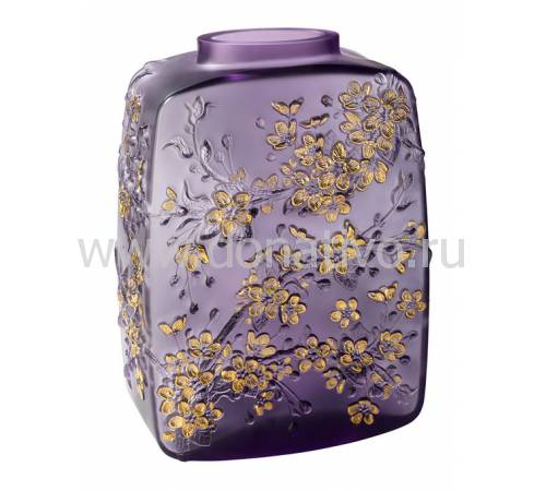 Ваза для цветов "Fleurs De Cerisier" фиолетовая с золотым Lalique (Лимитированная коллекция 88 экз.) 10708100