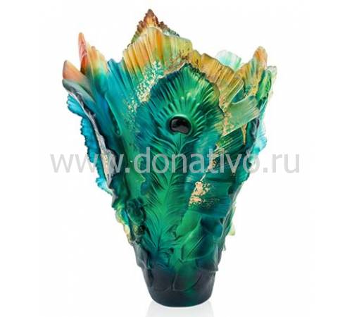 Ваза для цветов "Fleur de Paon" зелёная Daum (Лимитированная коллекция 125 экз.) 05692-1