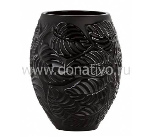 Ваза для цветов "Feuilles" чёрная Lalique 10745700