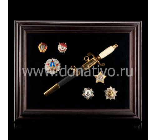Панно «Коллаж »Кортик офицерский и ордена ВОВ" RV0034159CG