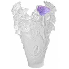 Ваза для цветов белая с фиолетовой розой 50 экз. "Rose Passion" Daum 05106-4