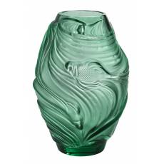 Ваза для цветов зелёная "Poissons Combattants" Lalique 10671900