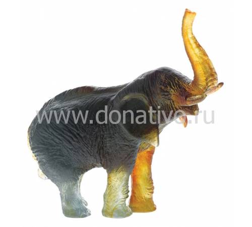 Статуэтка "Слон" янтарно-серая Daum 03239