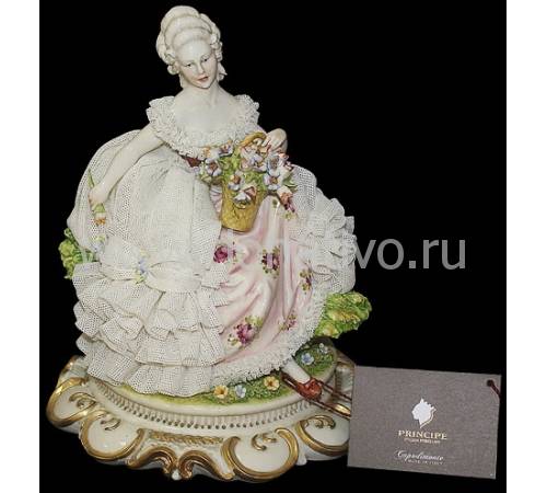 Статуэтка "Дама с цветами" Porcellane Principe 1043/PP