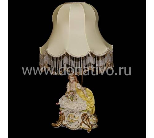 Лампа настольная "Дама с цветами" Porcellane Principe 1127P/PP