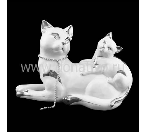 Статуэтка "Кошка с котёнком" Ahura S1795C/BPLY
