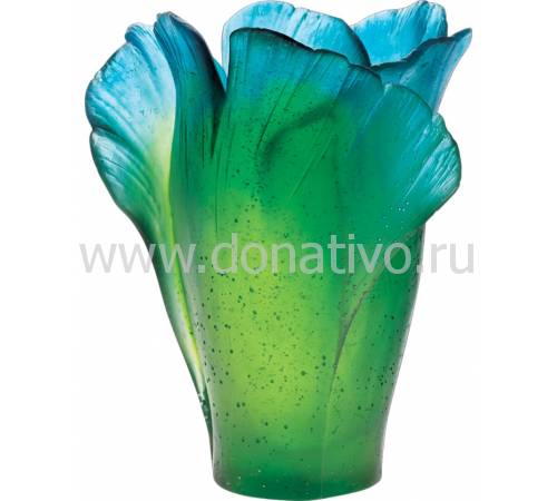 Ваза для цветов "Ginkgo" сине-зеленая (h=17) Daum 03410