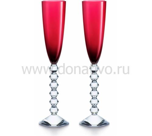 Набор из 2-х красных бокалов для шампанского "VEGA" Baccarat 2811806