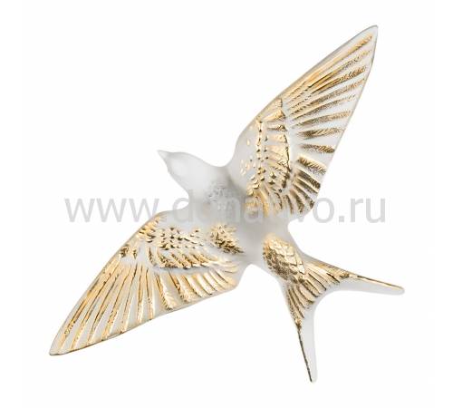 Настенная статуэтка Ласточка с опущенными крыльями "Hirondelles" золотая Lalique 10645900
