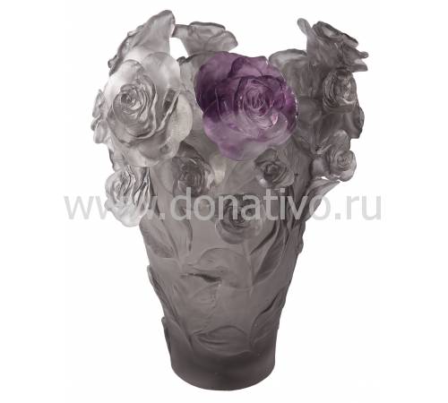 Ваза для цветов "Rose Passion" серо-фиолетовая (h=35) Daum (Лимитированная серия 500 экз.) 05308-3