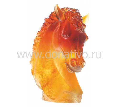 Статуэтка "Голова лошади" янтарная Cheval Daum 08023