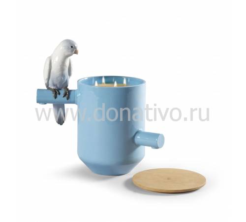 Подсвечник на 1 свечу "Попугай" голубой Lladro 01040193