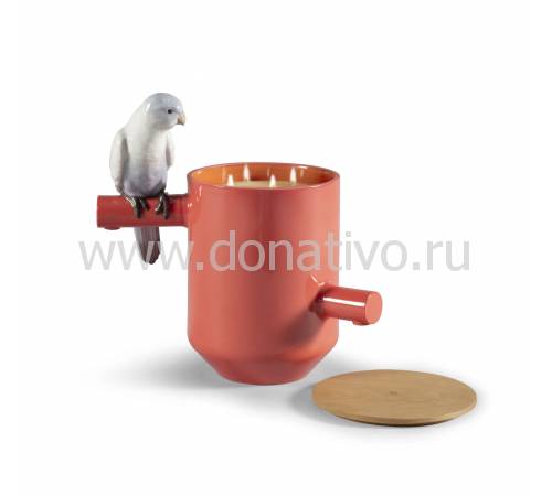 Подсвечник на 1 свечу "Попугай" красный Lladro 01040192